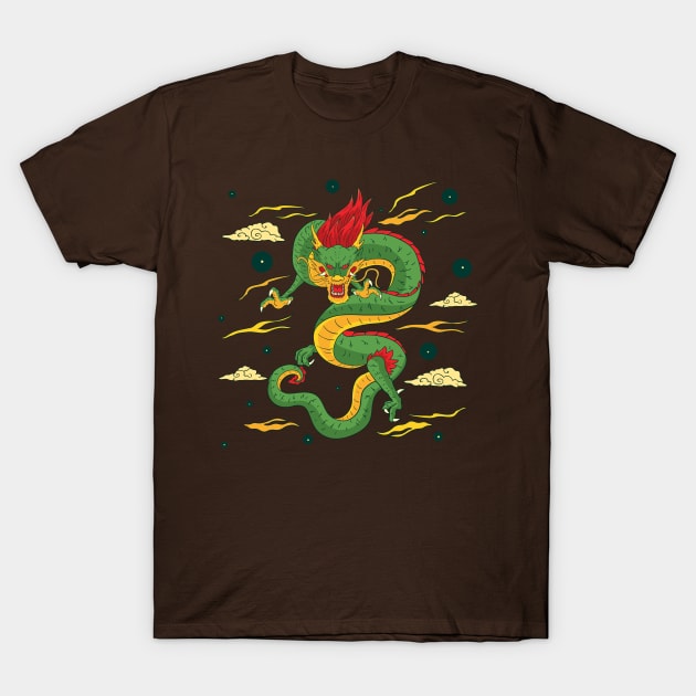 Traditional Chinese Dragon T-Shirt by MaiKStore